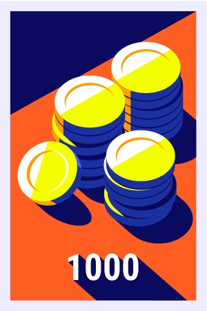 Sammle 1000 Münzen